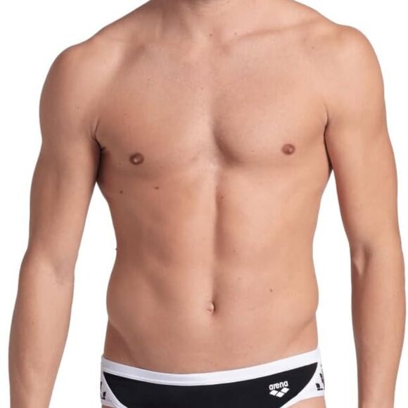Men's Icons Solid Swim Briefs Professional Training Swimsuit Sports Trunk